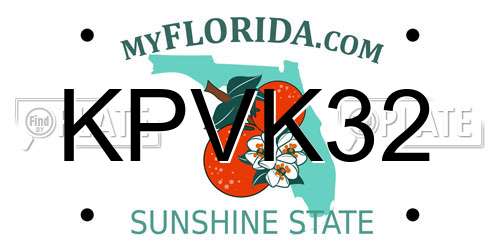 KPVK32 Florida License Plate