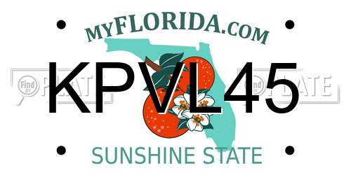 KPVL45 Florida License Plate