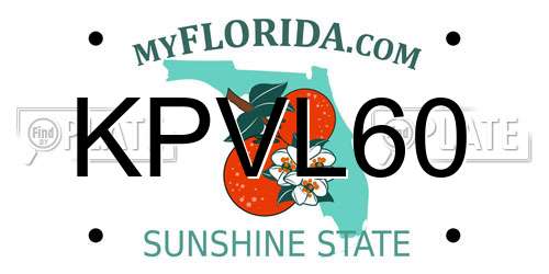 KPVL60 Florida License Plate