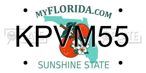 KPVM55 Florida License Plate