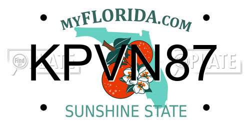 KPVN87 Florida License Plate