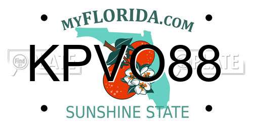 KPVO88 Florida License Plate