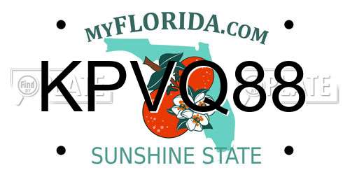 KPVQ88 Florida License Plate
