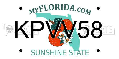 KPVV58 Florida License Plate