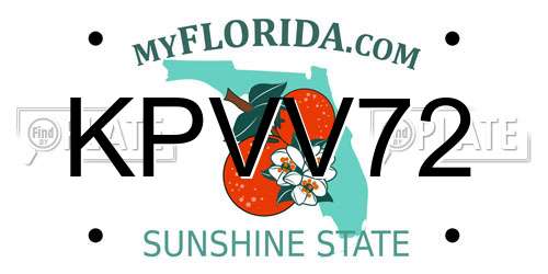 KPVV72 Florida License Plate
