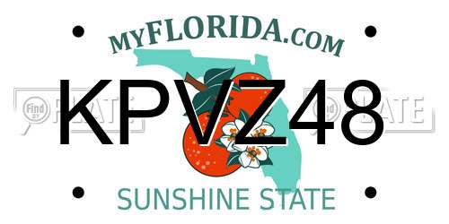 KPVZ48 Florida License Plate