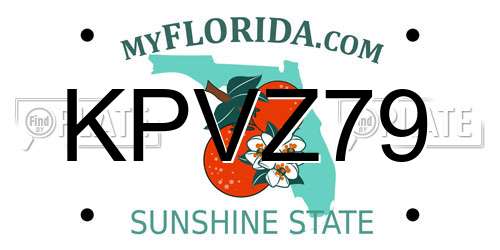 KPVZ79 Florida License Plate