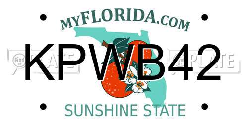 KPWB42 Florida License Plate
