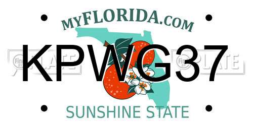 KPWG37 Florida License Plate