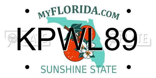 KPWL89 Florida License Plate