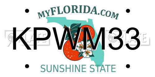 KPWM33 Florida License Plate