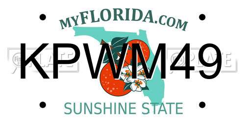 KPWM49 Florida License Plate