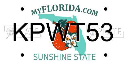 KPWT53 Florida License Plate