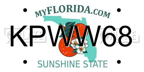 KPWW68 Florida License Plate