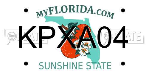 KPXA04 Florida License Plate