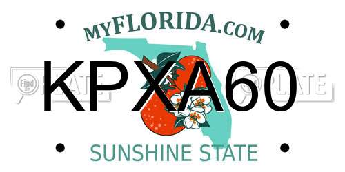 KPXA60 Florida License Plate
