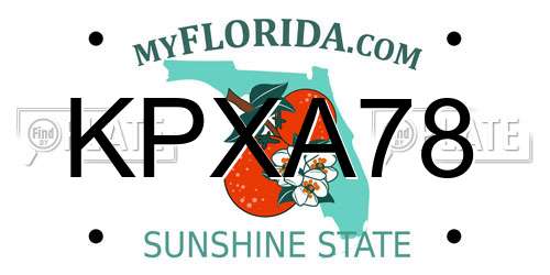 KPXA78 Florida License Plate