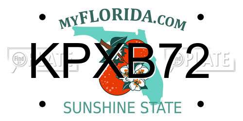 KPXB72 Florida License Plate