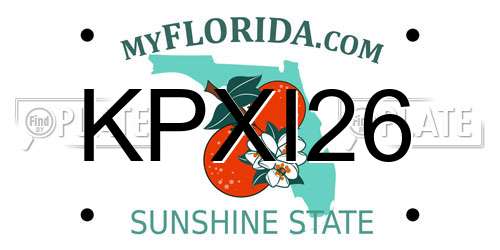 KPXI26 Florida License Plate