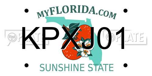 KPXJ01 Florida License Plate