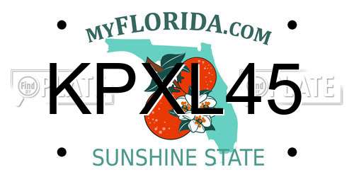 KPXL45 Florida License Plate