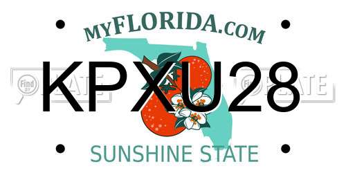 KPXU28 Florida License Plate