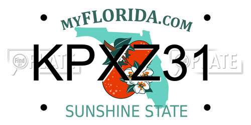 KPXZ31 Florida License Plate