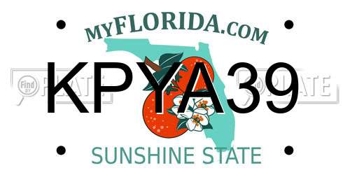 KPYA39 Florida License Plate