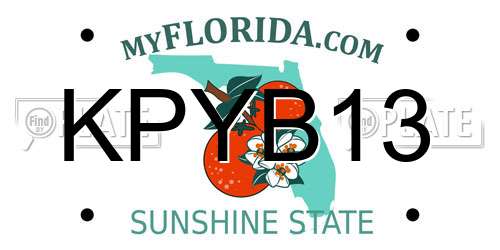 KPYB13 Florida License Plate