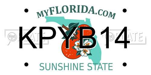 KPYB14 Florida License Plate