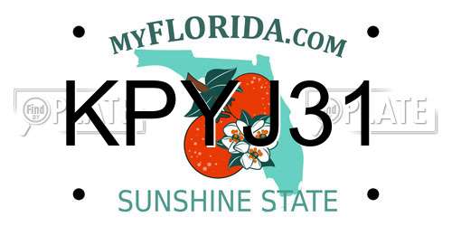KPYJ31 Florida License Plate