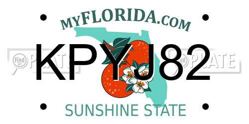 KPYJ82 Florida License Plate
