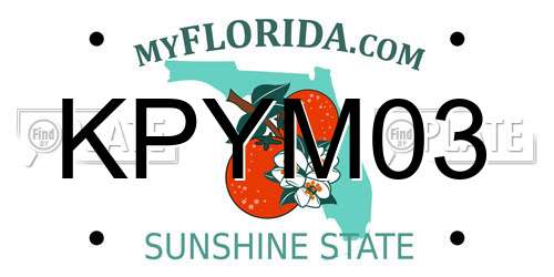 KPYM03 Florida License Plate