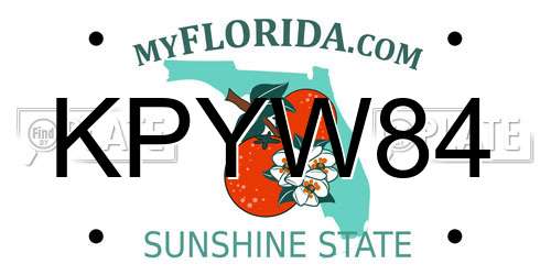 KPYW84 Florida License Plate