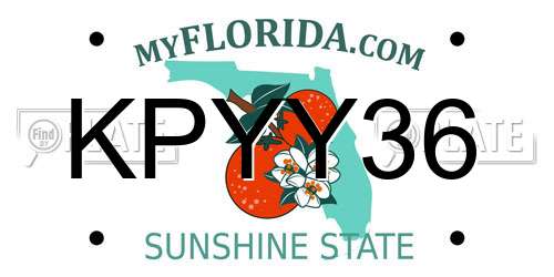 KPYY36 Florida License Plate