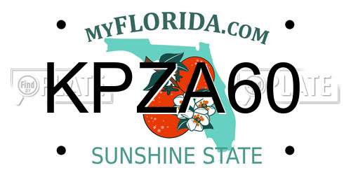 KPZA60 Florida License Plate