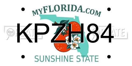 KPZH84 Florida License Plate