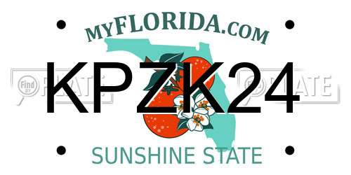 KPZK24 Florida License Plate