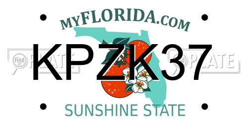 KPZK37 Florida License Plate