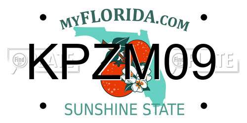 KPZM09 Florida License Plate