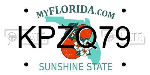KPZQ79 Florida License Plate