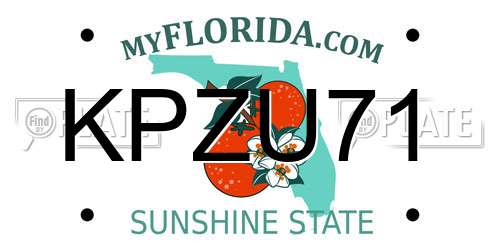 KPZU71 Florida License Plate