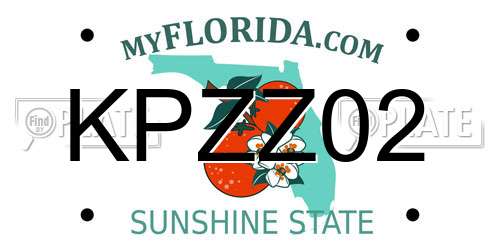 KPZZ02 Florida License Plate