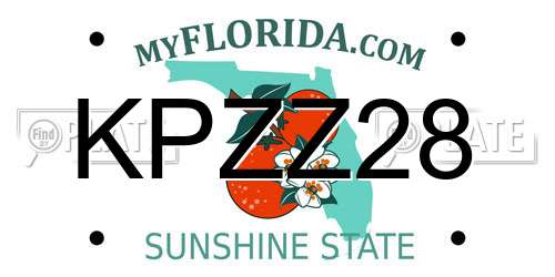 KPZZ28 Florida License Plate