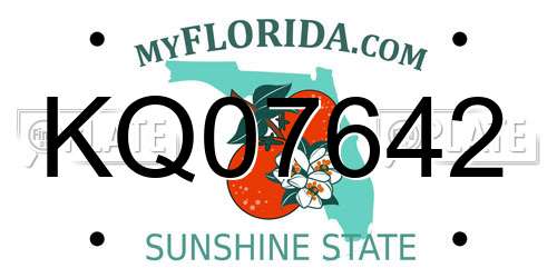 KQ07642 Florida License Plate