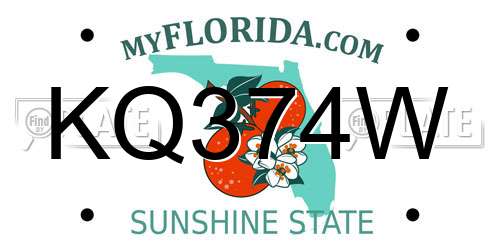KQ374W Florida License Plate