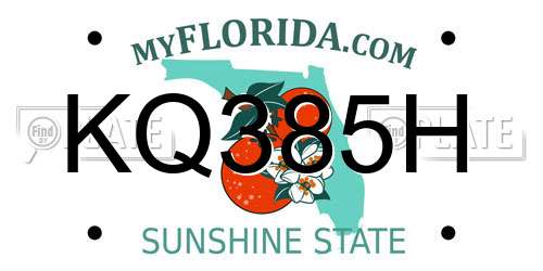 KQ385H Florida License Plate