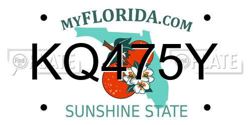 KQ475Y Florida License Plate