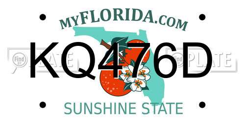 KQ476D Florida License Plate