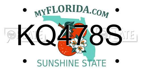 KQ478S Florida License Plate